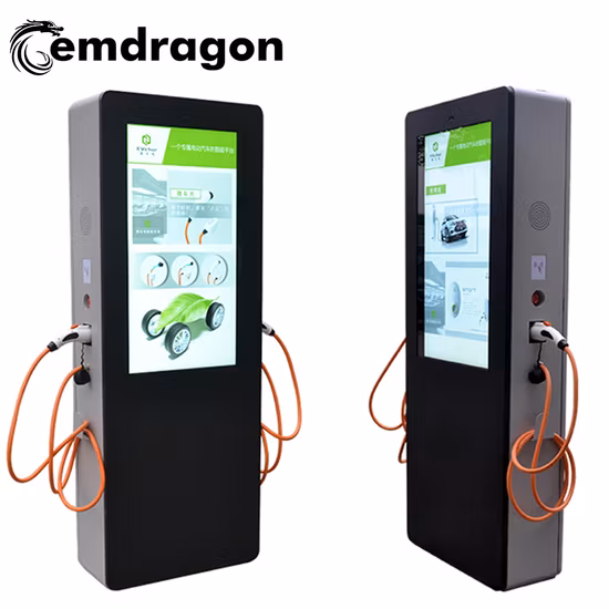 Andriod WiFi Touch Digital Sinage Media 43 Zoll Intelligente Doppelpistole Ladestapel Außenwerbemaschine LED Digital Signage
